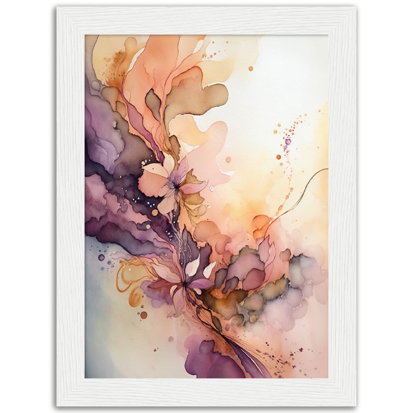 Nature's Chromatic Symphony - Salmon Edition Watercolour Wall Art Print