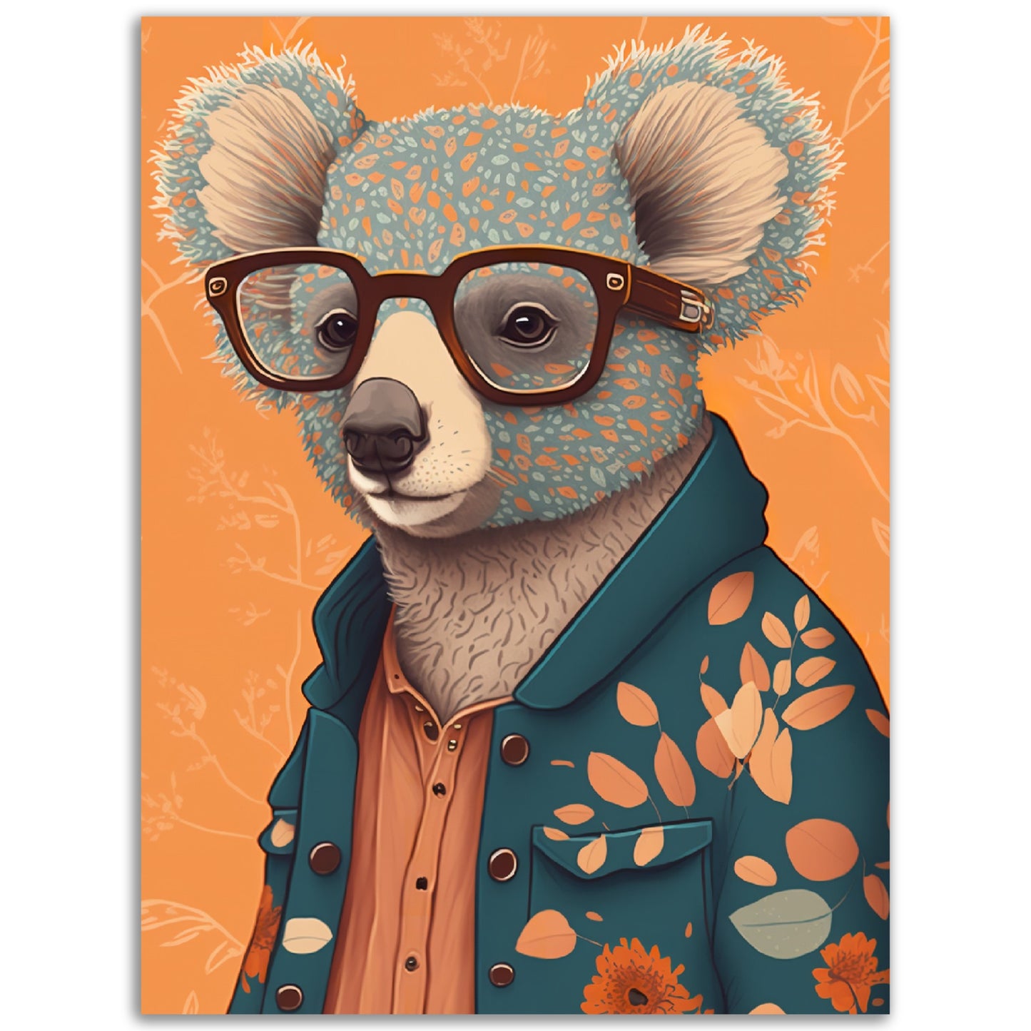 Trendy Koala Illustration Wall Art Print