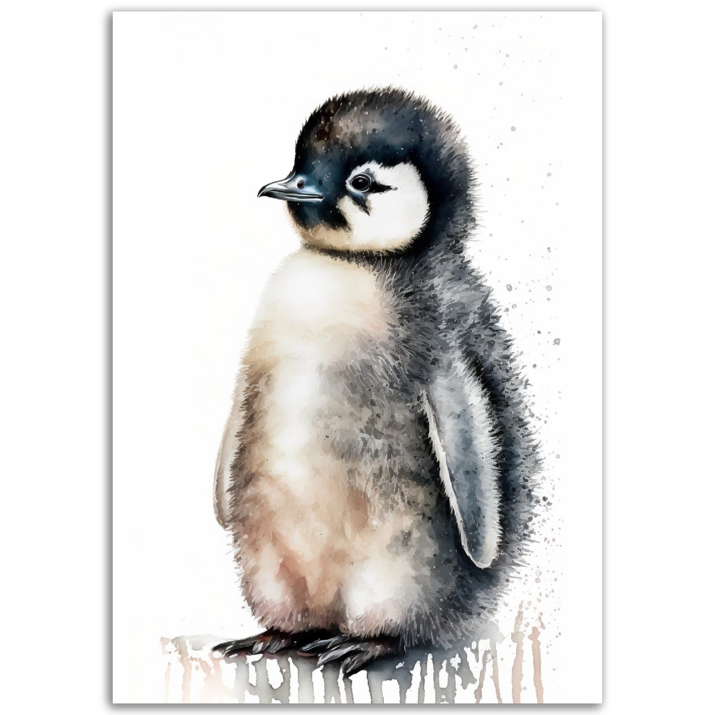 Penguin Fluffy Pal Nursery Wall Art Print