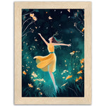Load image into Gallery viewer, Midnight Garden Dance Yellow Dress Wall Art Print