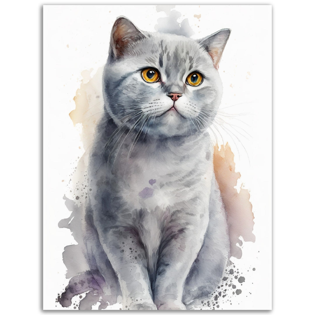 Cute Cat Painting Whisker Wonderland Wall Art Print