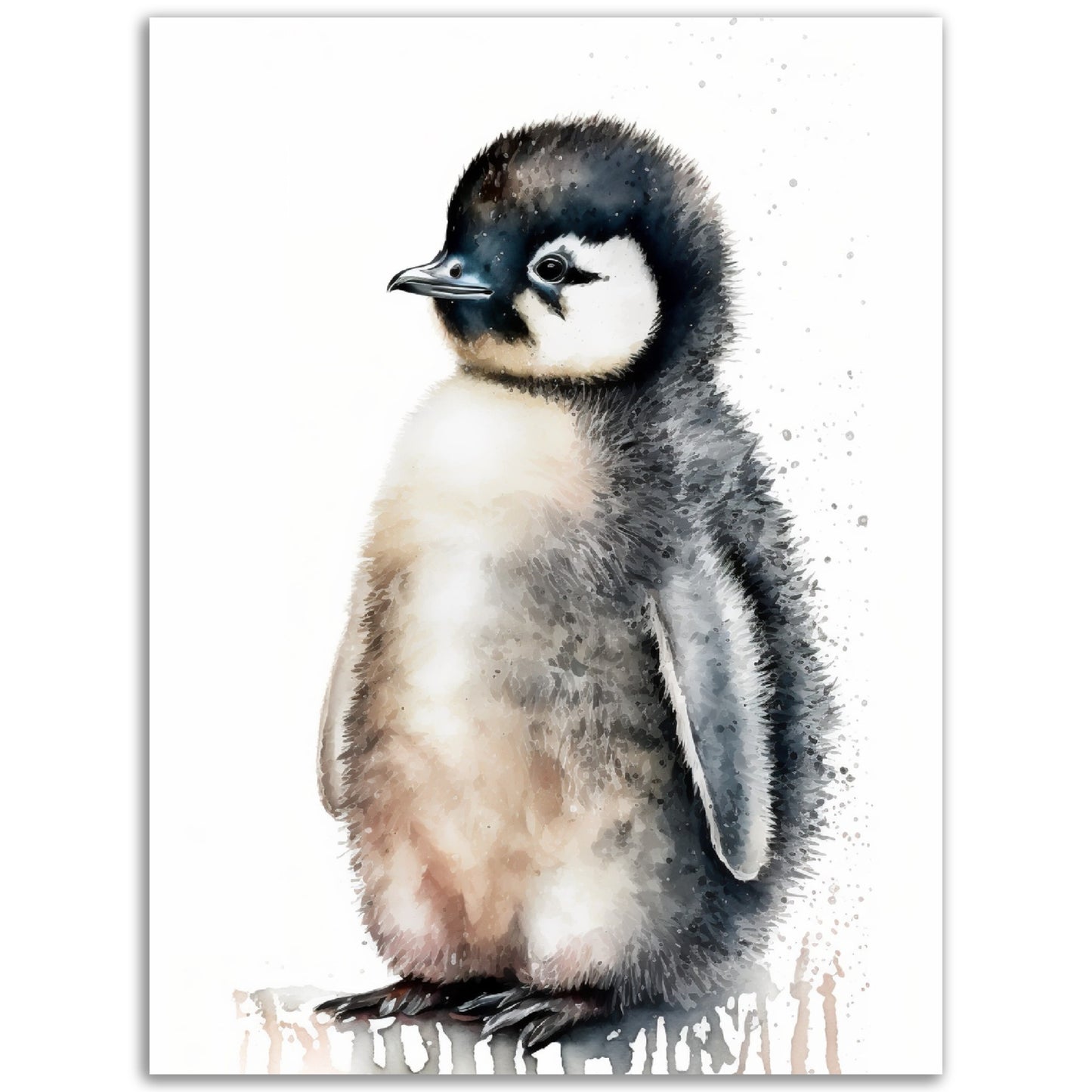 Penguin Fluffy Pal Nursery Wall Art Print