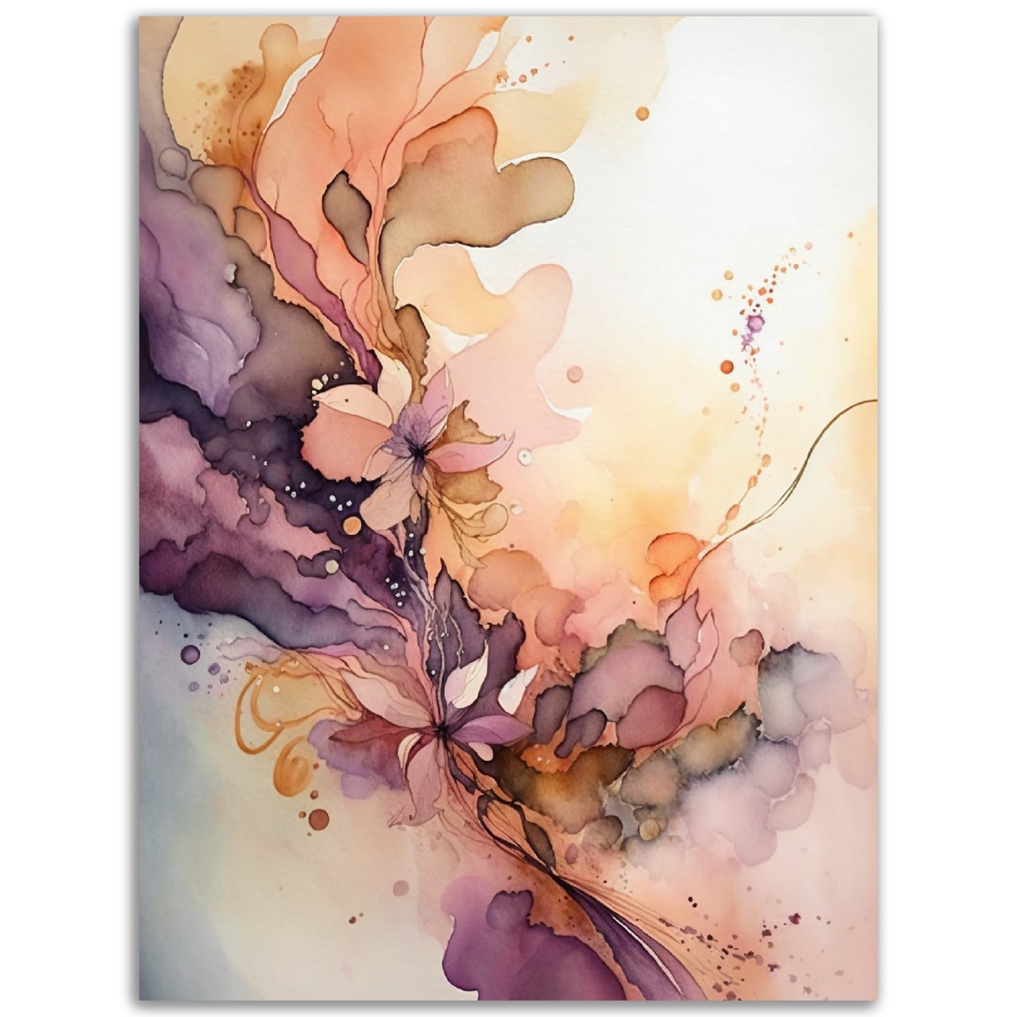 Nature's Chromatic Symphony - Salmon Edition Watercolour Wall Art Print