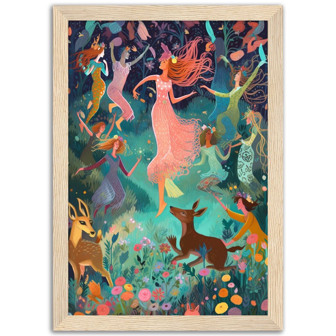 Wild Women Dancing in Nature Wall Art Print