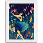 Load image into Gallery viewer, Midnight Garden Dance Blue Tones Wall Art Print