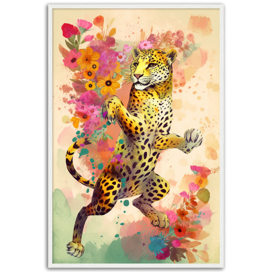 Leopard Floral Fiesta Wall Art Print