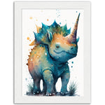 Load image into Gallery viewer, Cute Watercolor Dinosaur Painting Wall Art Print
